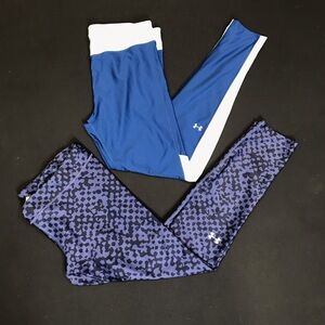 LOT OF 2 UNDER AMOUR HEATGEAR COMPRESSION LEGGINGS‎ WOMENS SIZE XL
